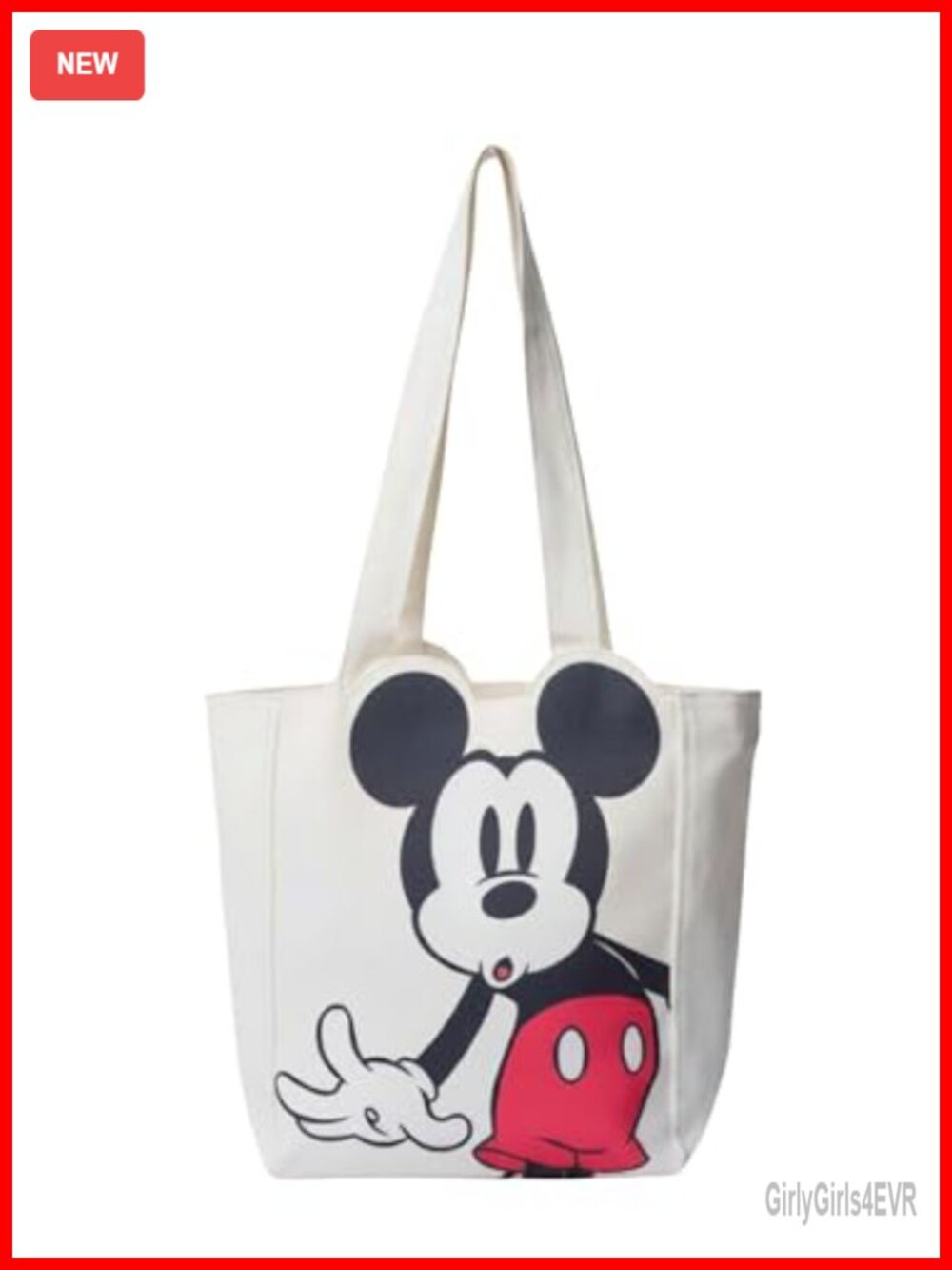 Disney Tote Bag - Polyester Canvas Large Shoulder Purse, Travel Beach Shopping